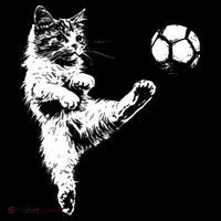 Funny Soccer Cat Button thumb 1