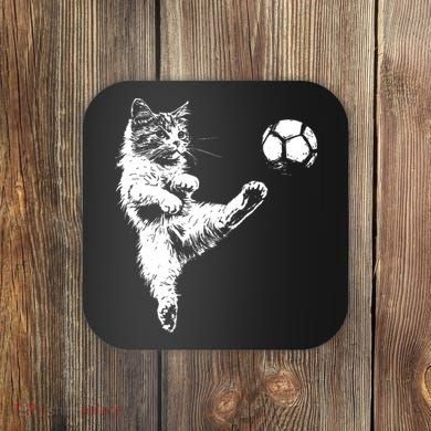 Funny Soccer Cat Coaster