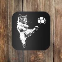 Funny Soccer Cat Coaster thumb 0