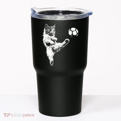 Funny Soccer Cat Tumbler