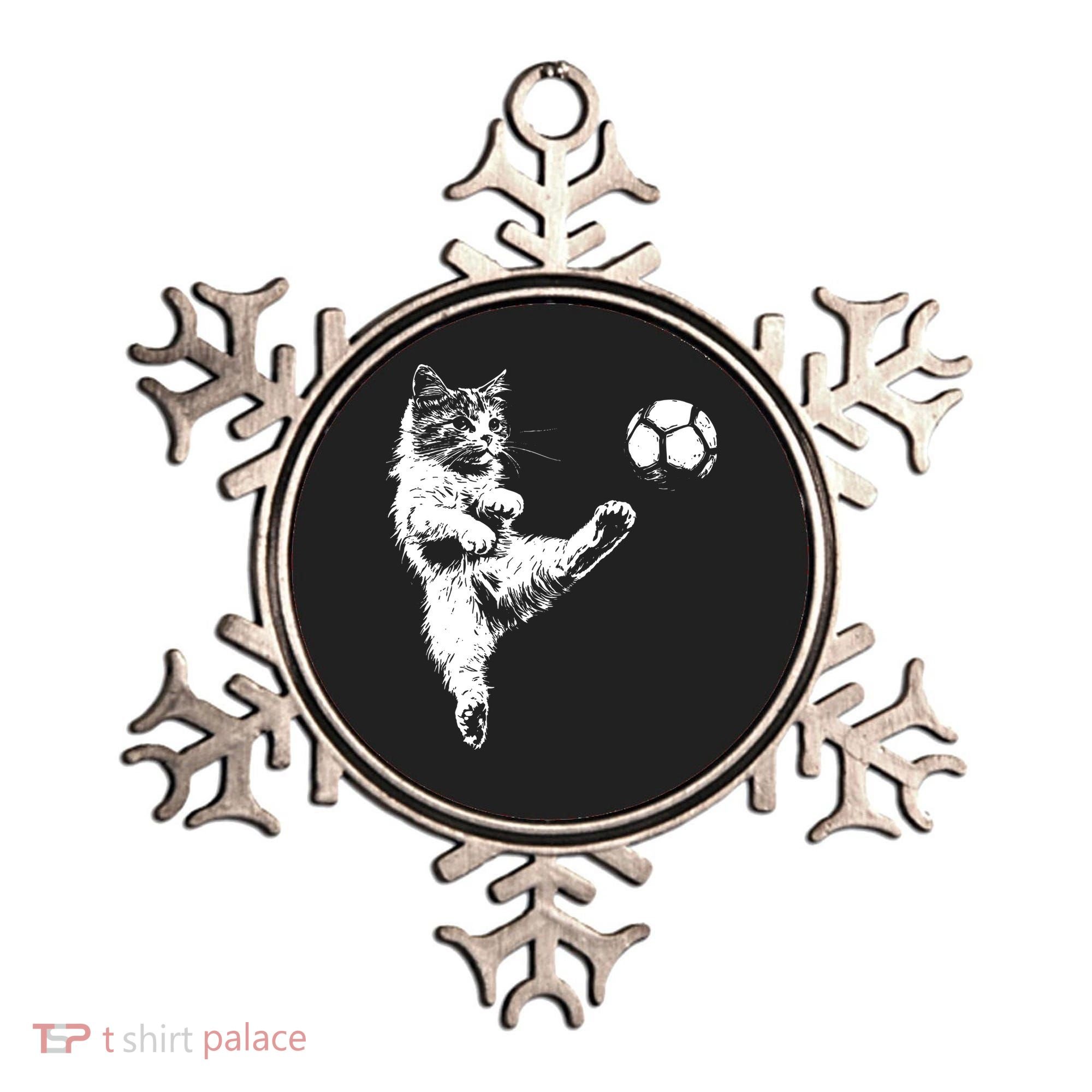 Funny Soccer Cat Ornament