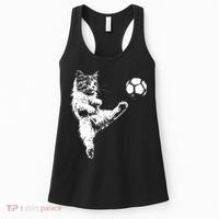 Funny Soccer Cat Women's Tank Top thumb 0