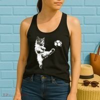 Funny Soccer Cat Women's Tank Top thumb 2