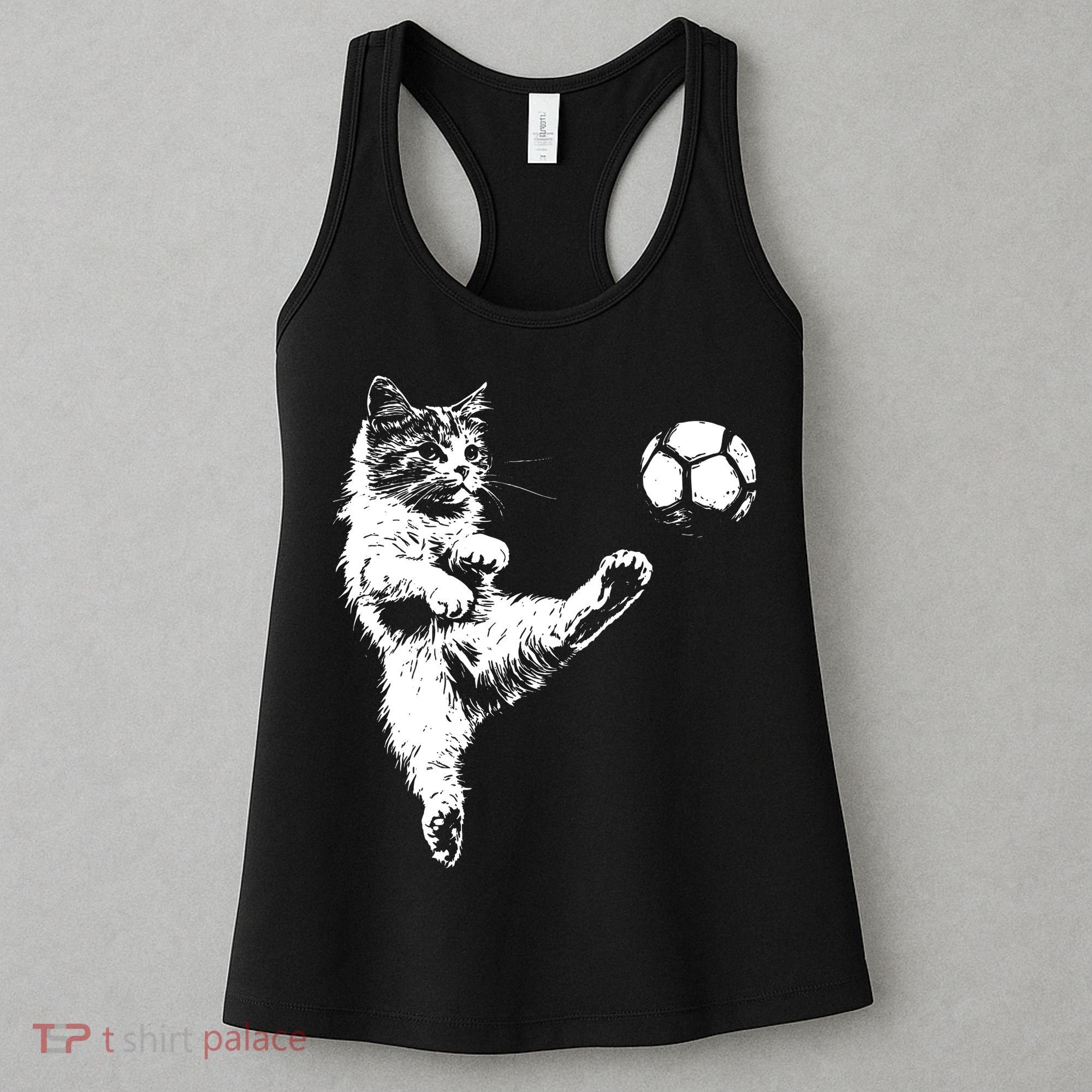 Funny Soccer Cat Women's Tank Top