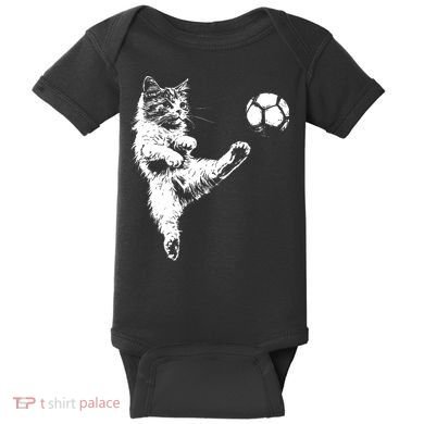 Funny Soccer Cat Baby Bodysuit