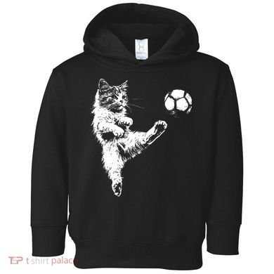 Funny Soccer Cat Toddler Hoodie
