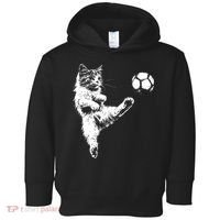 Funny Soccer Cat Toddler Hoodie thumb 0