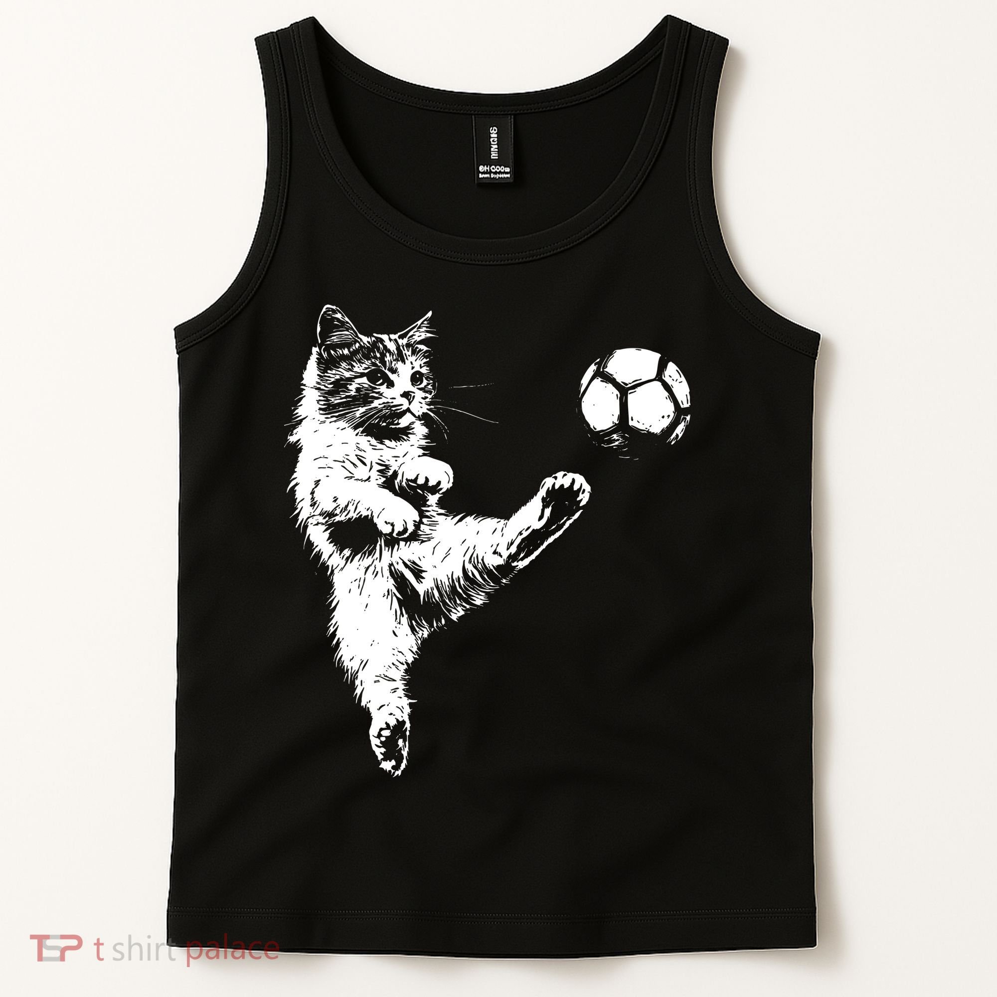 Funny Soccer Cat Tank Top