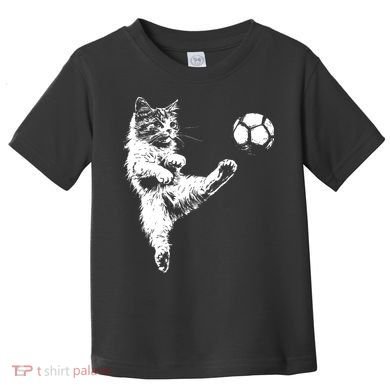 Funny Soccer Cat Toddler T-Shirt