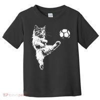 Funny Soccer Cat Toddler T-Shirt thumb 0