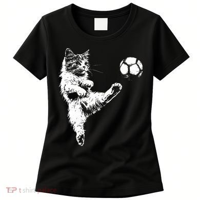 Funny Soccer Cat Women's T-Shirt