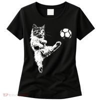 Funny Soccer Cat Women's T-Shirt thumb 0