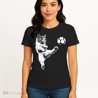 Funny Soccer Cat Women's T-Shirt thumb 4