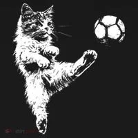 Funny Soccer Cat Kids Long Sleeve Shirt thumb 2