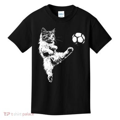 Funny Soccer Cat Kids T-Shirt