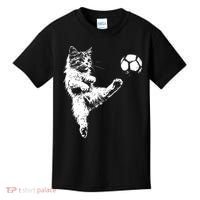 Funny Soccer Cat Kids T-Shirt thumb 0
