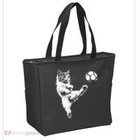 Funny Soccer Cat Tote Bag thumb 2