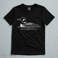 Funny Stupid Canadian Wolf Bird T-Shirt thumb 5