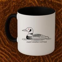Funny Stupid Canadian Wolf Bird Coffee Mug thumb 2