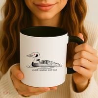 Funny Stupid Canadian Wolf Bird Coffee Mug thumb 3