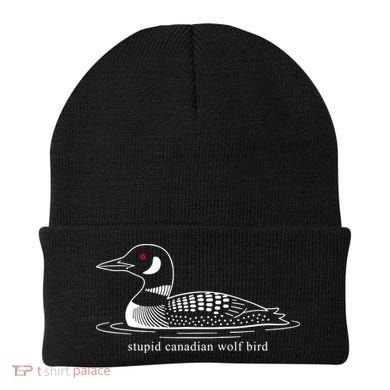 Funny Stupid Canadian Wolf Bird Beanie