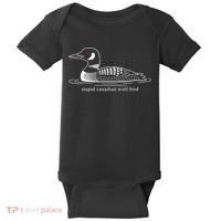 Funny Stupid Canadian Wolf Bird Baby Bodysuit thumb 0