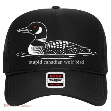 Funny Stupid Canadian Wolf Bird Hat