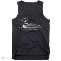 Funny Stupid Canadian Wolf Bird Tank Top thumb 0