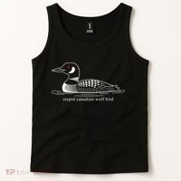Funny Stupid Canadian Wolf Bird Tank Top thumb 2