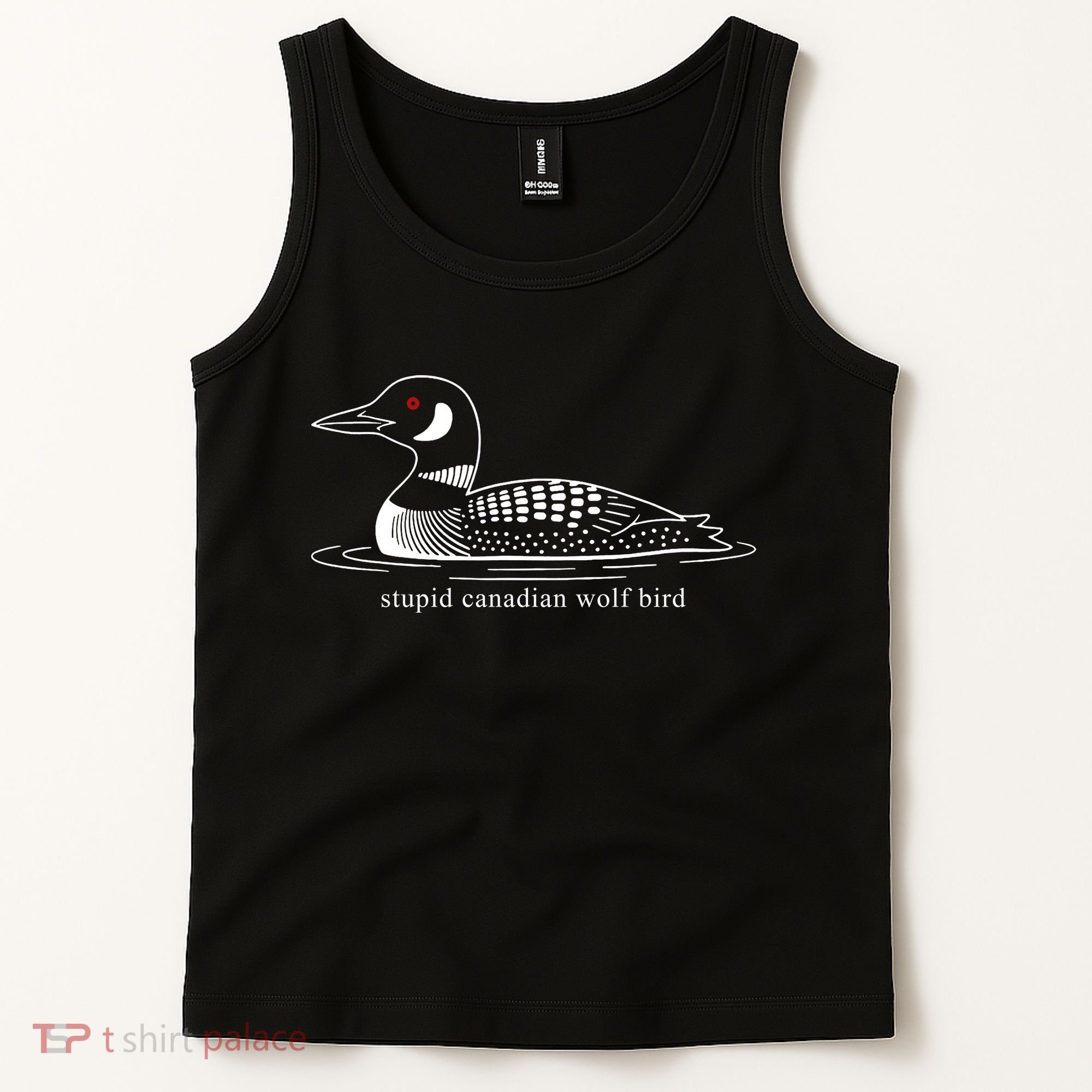 Funny Stupid Canadian Wolf Bird Tank Top