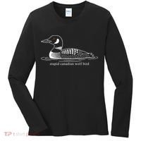 Funny Stupid Canadian Wolf Bird Women's Long Sleeve Shirt thumb 0