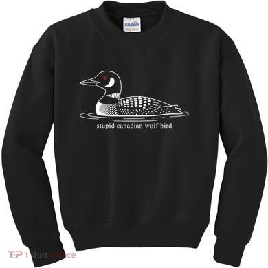 Funny Stupid Canadian Wolf Bird Kids Sweatshirt