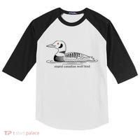 Funny Stupid Canadian Wolf Bird Kids Colorblock Raglan Jersey thumb 0