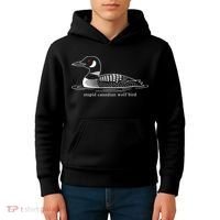 Funny Stupid Canadian Wolf Bird Kids Hoodie thumb 4