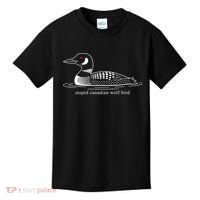 Funny Stupid Canadian Wolf Bird Kids T-Shirt thumb 0