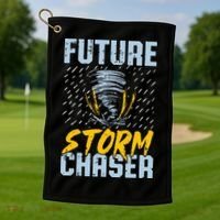 Future Storm Chaser Funny Meteorologist Storm Hunter Golf Towel thumb 1