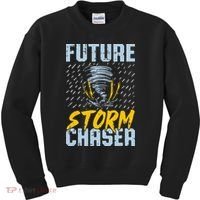 Future Storm Chaser Funny Meteorologist Storm Hunter Kids Sweatshirt thumb 0
