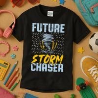 Future Storm Chaser Funny Meteorologist Storm Hunter Kids T-Shirt thumb 3