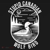 Funny Stupid Canadian Wolf Bird Loon Hockey Wildlife Women's Hoodie thumb 2