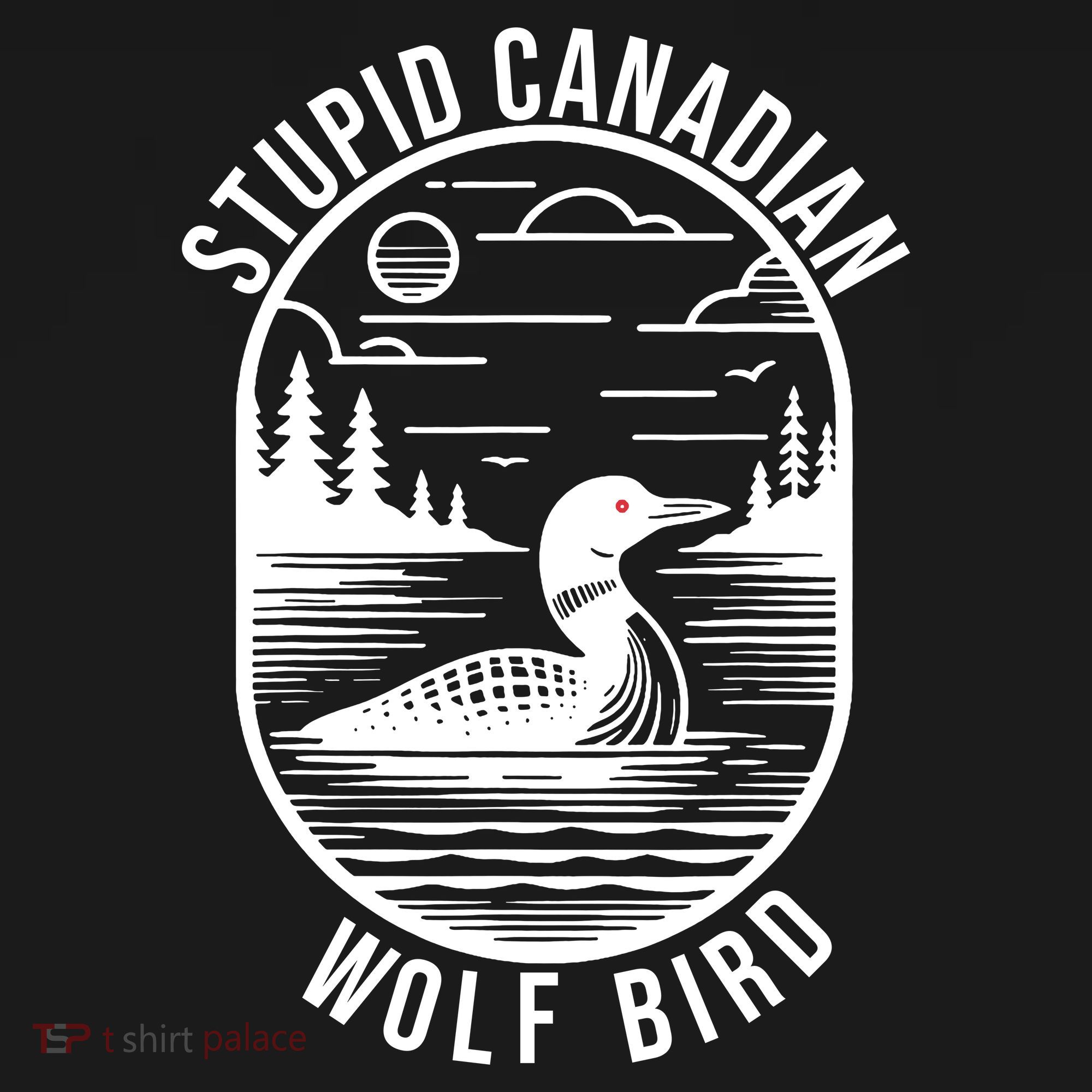 Funny Stupid Canadian Wolf Bird Loon Hockey Wildlife Women's Hoodie