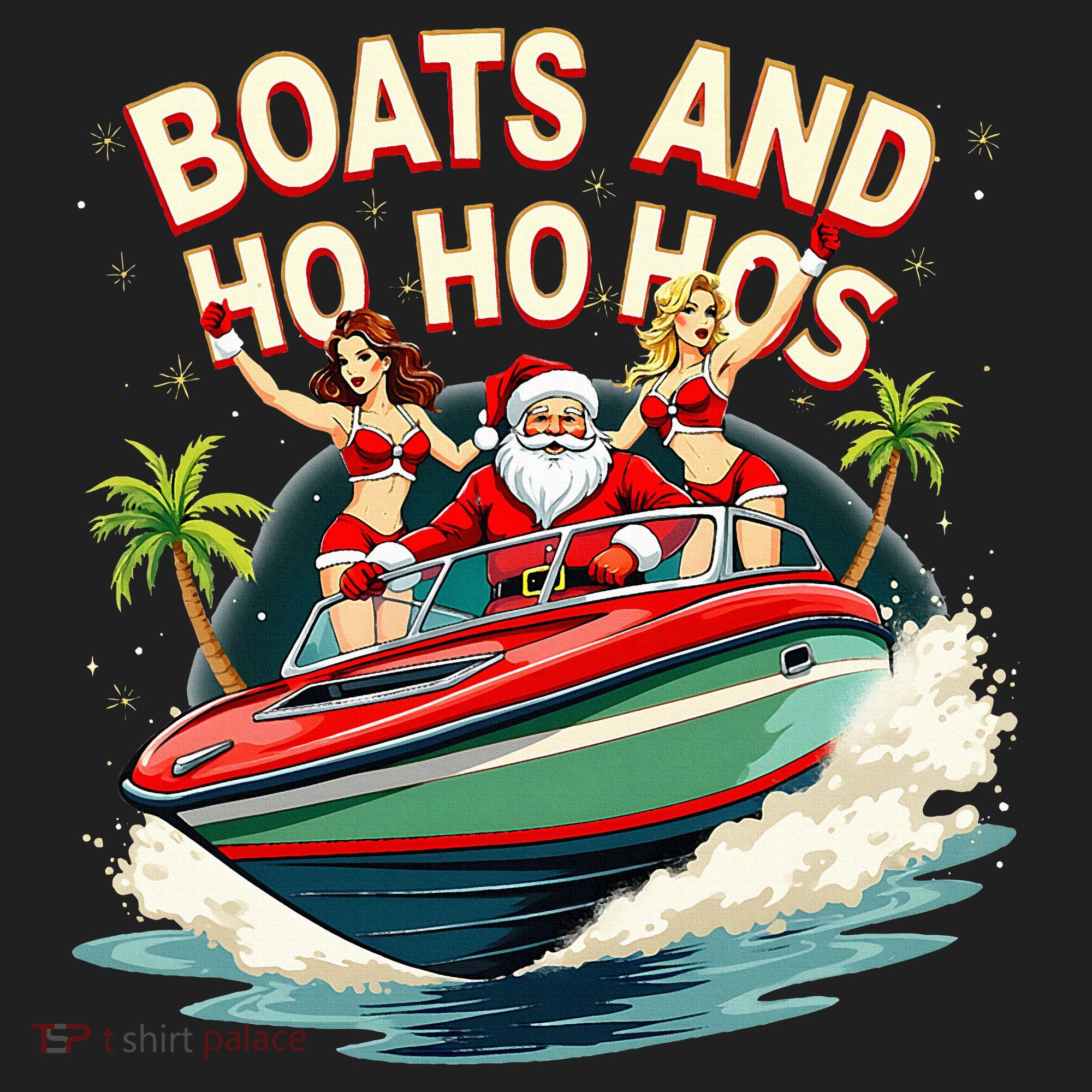 Funny Santa Christmas Boats And Ho Ho Hos Women's Sweatshirt