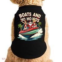 Funny Santa Christmas Boats And Ho Ho Hos Doggie Tank thumb 0