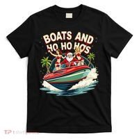 Funny Santa Christmas Boats And Ho Ho Hos T-Shirt thumb 0