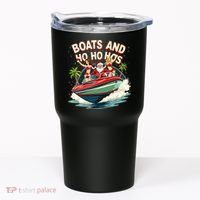 Funny Santa Christmas Boats And Ho Ho Hos Tumbler thumb 0