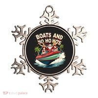 Funny Santa Christmas Boats And Ho Ho Hos Ornament thumb 0