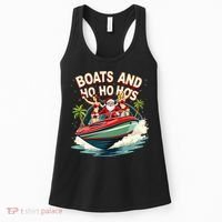 Funny Santa Christmas Boats And Ho Ho Hos Women's Tank Top thumb 0