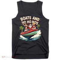Funny Santa Christmas Boats And Ho Ho Hos Tank Top thumb 0