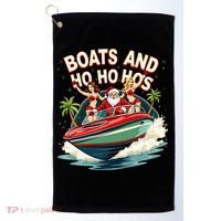 Funny Santa Christmas Boats And Ho Ho Hos Golf Towel thumb 0