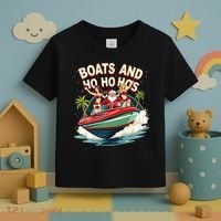 Funny Santa Christmas Boats And Ho Ho Hos Toddler T-Shirt thumb 3