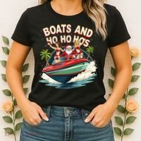 Funny Santa Christmas Boats And Ho Ho Hos Women's T-Shirt thumb 2